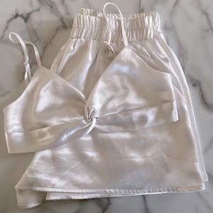 Silk bralette & shorts